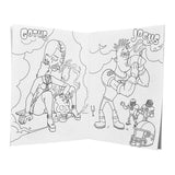 Open Wood Rocket Who Smokes Adult Coloring Book featuring quirky illustrations, 8.5"x11" size, front view
