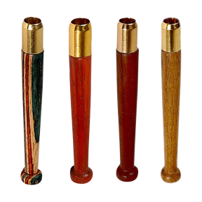 Assorted Wood Taster Bats with Brass Tips, Front View, Ideal for Discreet Use