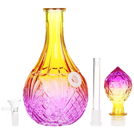 SeshGear Vintage Decanter Style Ombre Glass Water Pipe | Water Drop | 12.25" | 14mm F | Colors Vary