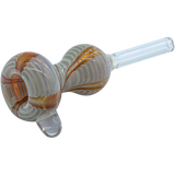 LA Pipes Wrap-n-Rake Bubble Pull-Stem Slide Bowl in Amber, Borosilicate Glass, Side View