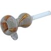 LA Pipes Wrap-n-Rake Bubble Pull-Stem Slide Bowl in Amber, Borosilicate Glass, Side View