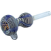 LA Pipes Wrap-n-Rake Bubble Pull-Stem Slide Bowl in Blue, Borosilicate Glass, Side View