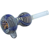LA Pipes Wrap-n-Rake Bubble Pull-Stem Slide Bowl in Blue, Borosilicate Glass, Side View
