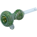 LA Pipes Wrap-n-Rake Bubble Pull-Stem Slide Bowl in Green, Side View, for Bongs