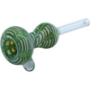 LA Pipes Wrap-n-Rake Bubble Pull-Stem Slide Bowl in Green, Side View, for Bongs