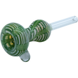 LA Pipes Wrap-n-Rake Bubble Pull-Stem Slide Bowl in Green, Side View, for Bongs