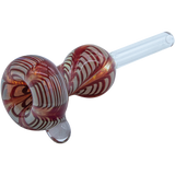 LA Pipes Wrap-n-Rake Bubble Pull-Stem Slide Bowl in Red, Borosilicate Glass, Side View