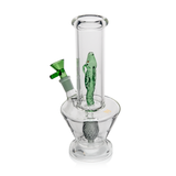 MJ Arsenal Firebreather Water Pipe with 14mm colored glass bowl, front view on white background