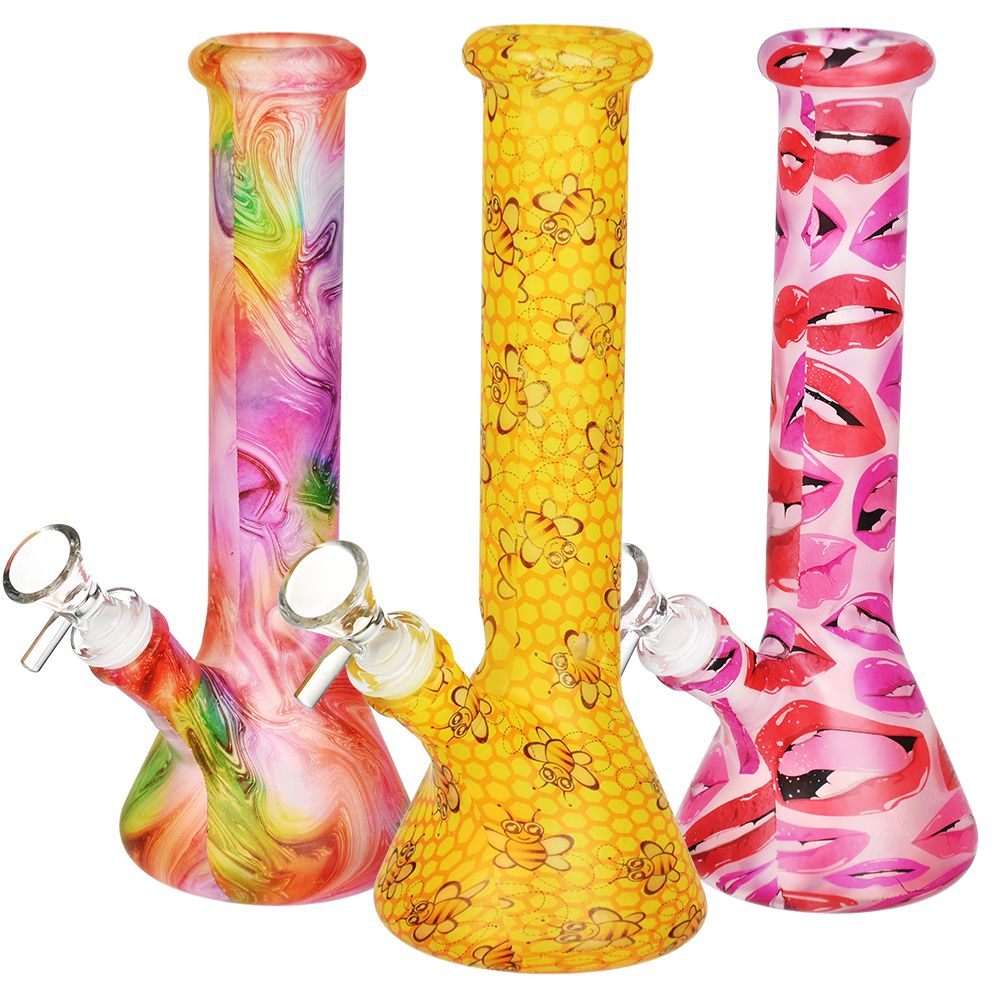 Wyld Style Glass Beaker Water Pipe | 9.5" | 14mm F | Designs Vary