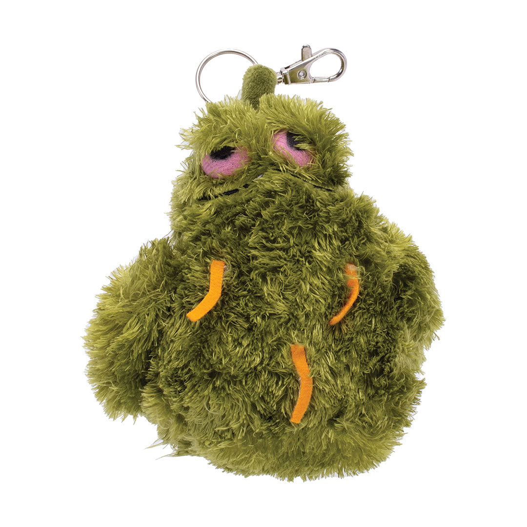 ThreadHeads Plush Green Monster Keychain - Front View on White Background