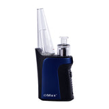 XMAX QOMO Portable Electric Dab Rig in Blue, Front View, Compact Design with Glass Attachment