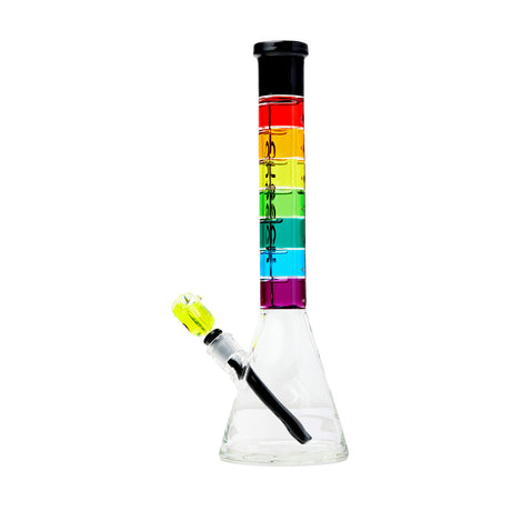 Cheech Glass 18" Beaker Water Pipe with Rainbow Glycerin and 14mm Female Joint