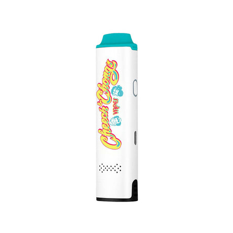 XVape Mambo Cheech and Chong Dry Herb Vaporizer in white with colorful graphics, front view, portable design