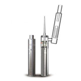 XVape V-One 2.0 Kit in silver with pen and bubbler attachment for concentrates, front view