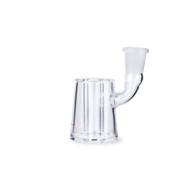 XVape Vista Mini 2 clear glass bubbler for concentrates, 90-degree glass on glass joint, front view