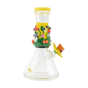 Empire Glassworks Sunshine Garden Beaker Water Pipe with Colorful Floral Design