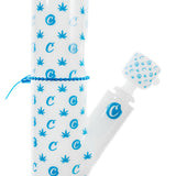 Cookies V Straights Water Pipe with Blue Accents and Logo, Borosilicate Glass, 14mm Female Joint