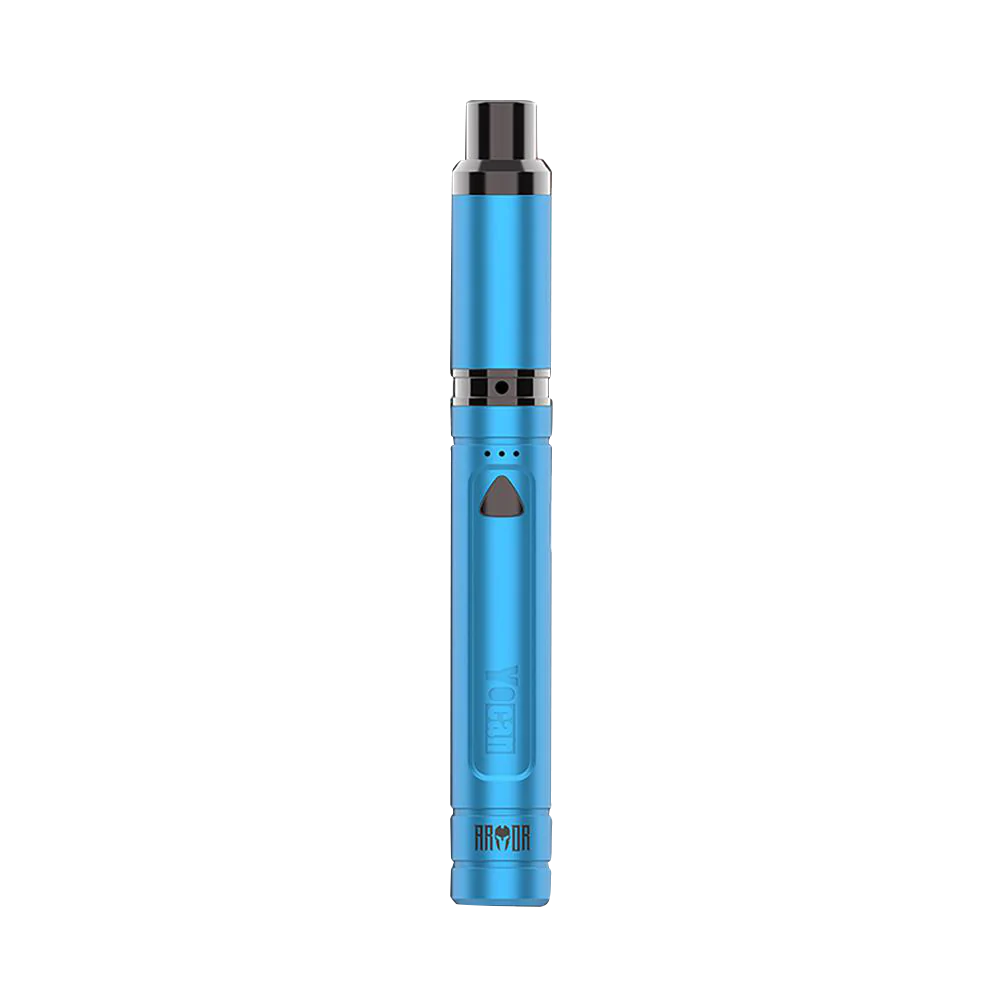 Yocan Armor Concentrate Pen Vaporizer in Blue with Quartz Coil, Front View