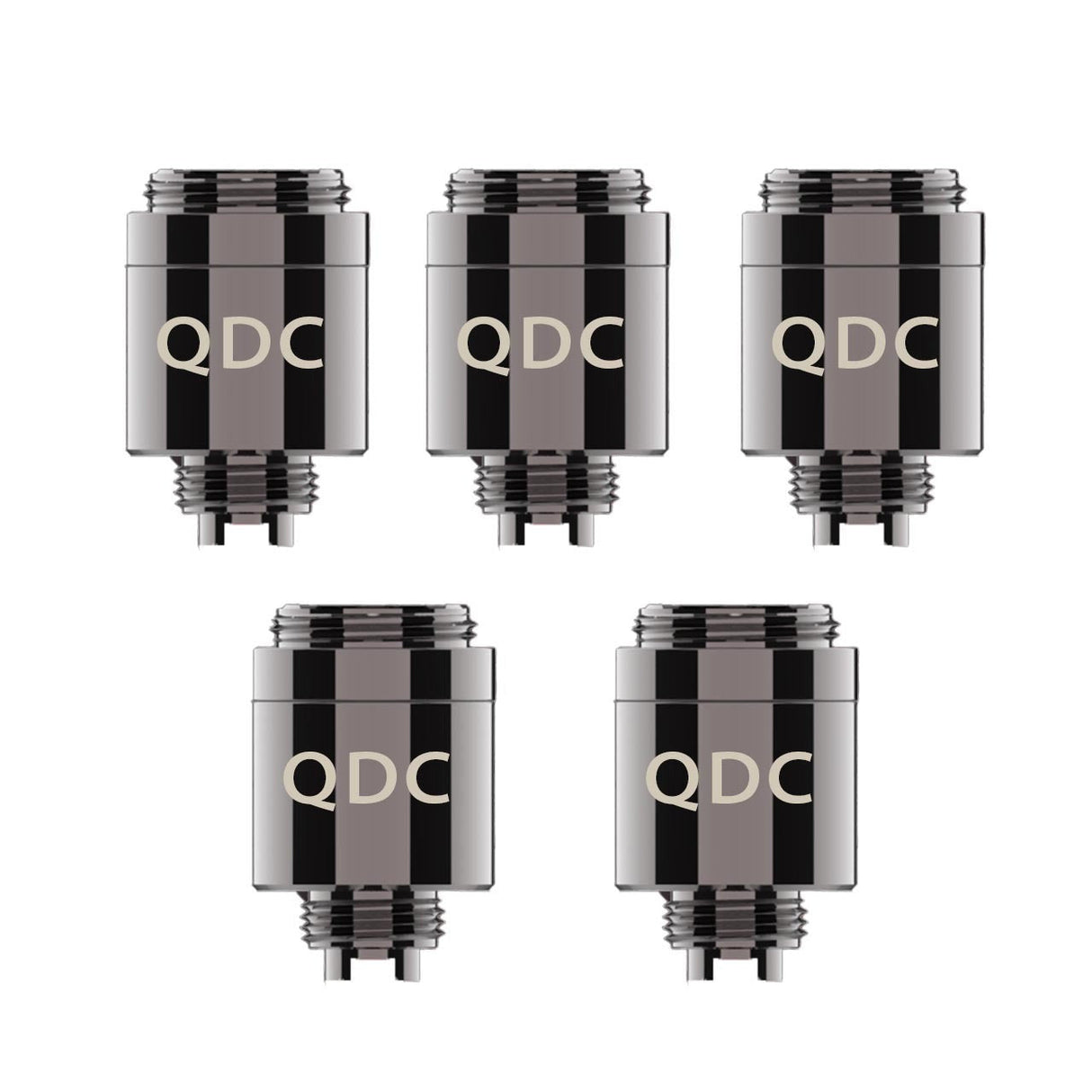 Yocan Armor Quartz Dual Coil 5-pack for vaporizers, portable e-nail design, front view on white