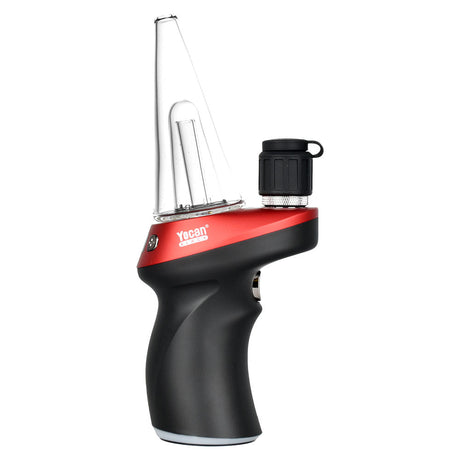 Yocan Phaser MAX E-Rig in Red with 1800mAh battery, side view on white background, portable design for concentrates
