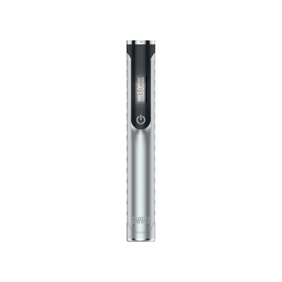 Yocan SMART 510 Battery in Silver - 350mAh compact vape pen battery, front view on white background