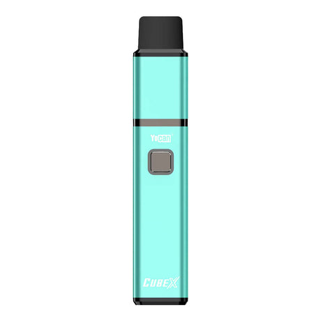 Yocan Cubex Concentrate Vaporizer in Blue, 1400mAh, front view on white background, portable design for wax