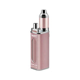 Yocan DeLux Vaporizer in Rose Gold, portable design for concentrates, front view on white background