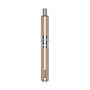 Yocan Evolve-D Dry Herb Vaporizer in Champagne, front view, compact 5" design with 650mAh battery