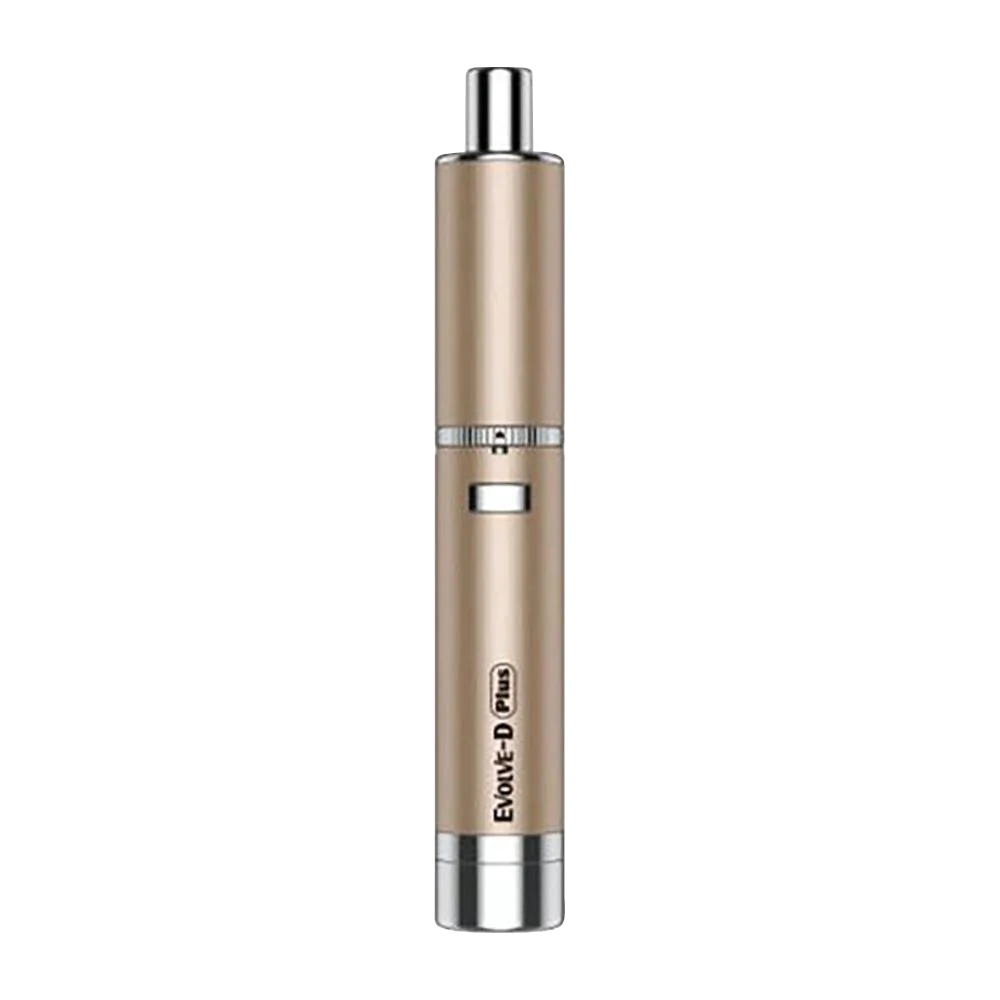 Yocan Evolve-D Plus Vaporizer in Champagne, compact design for dry herbs, 1100mAh battery