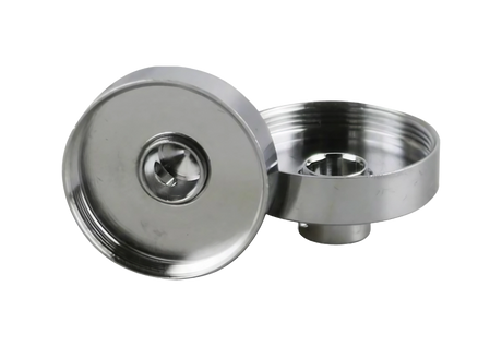 Yocan Evolve Plus XL Coil Caps, 5pc set in silver, compact design for vaping concentrates