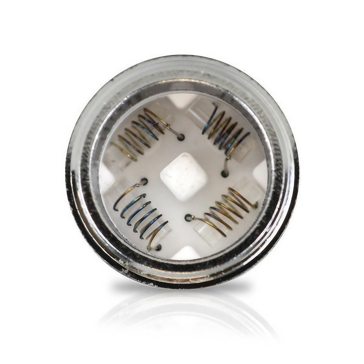 Yocan Evolve Plus XL Replacement Coil 5 Pack, quartz e-nail design, top view on white background