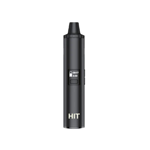 Yocan HIT Vaporizer in Black, front view on white background, compact design with digital display