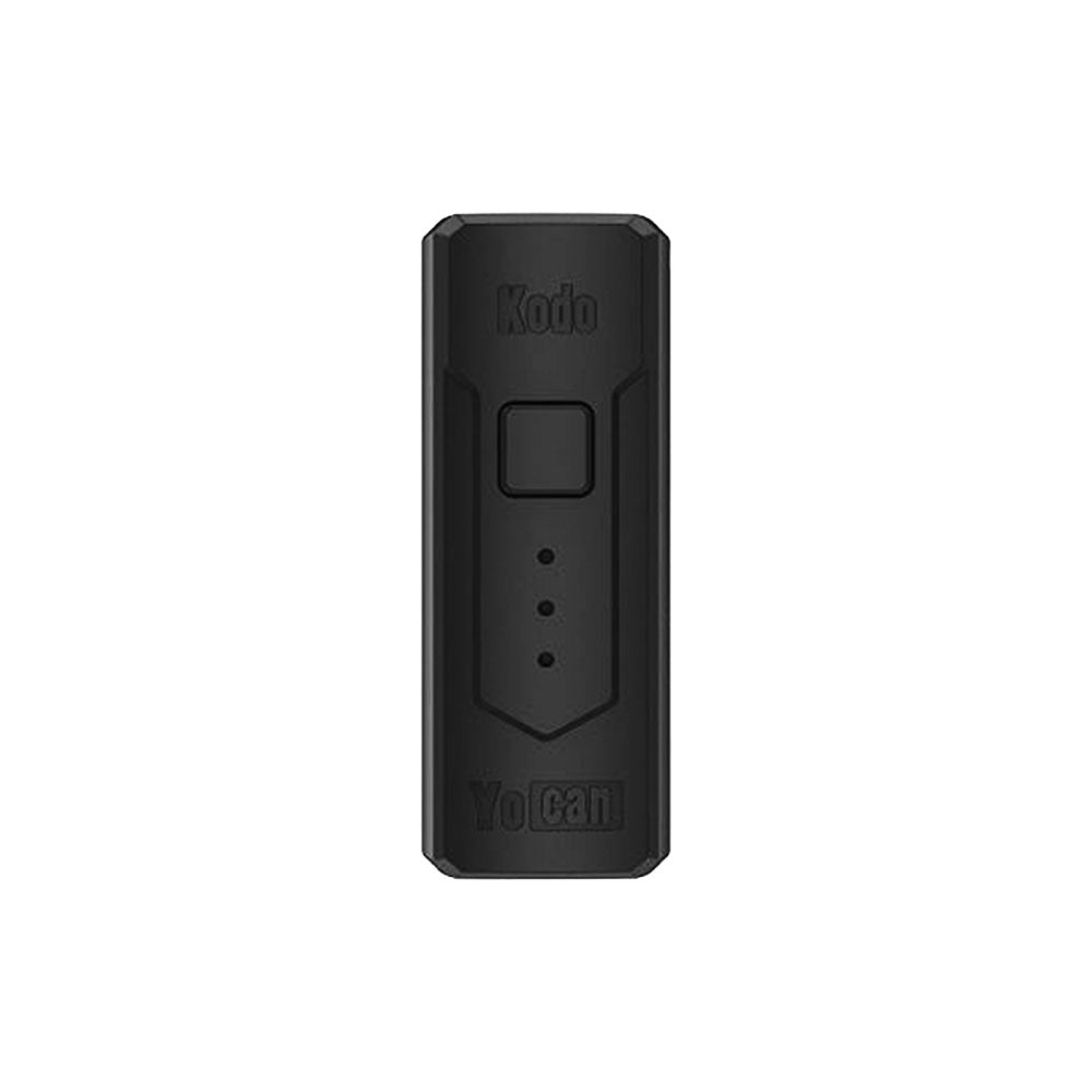 Yocan Kodo 510 Box Mod in Black, 400mAh Battery, Compact Design, Front View on White Background