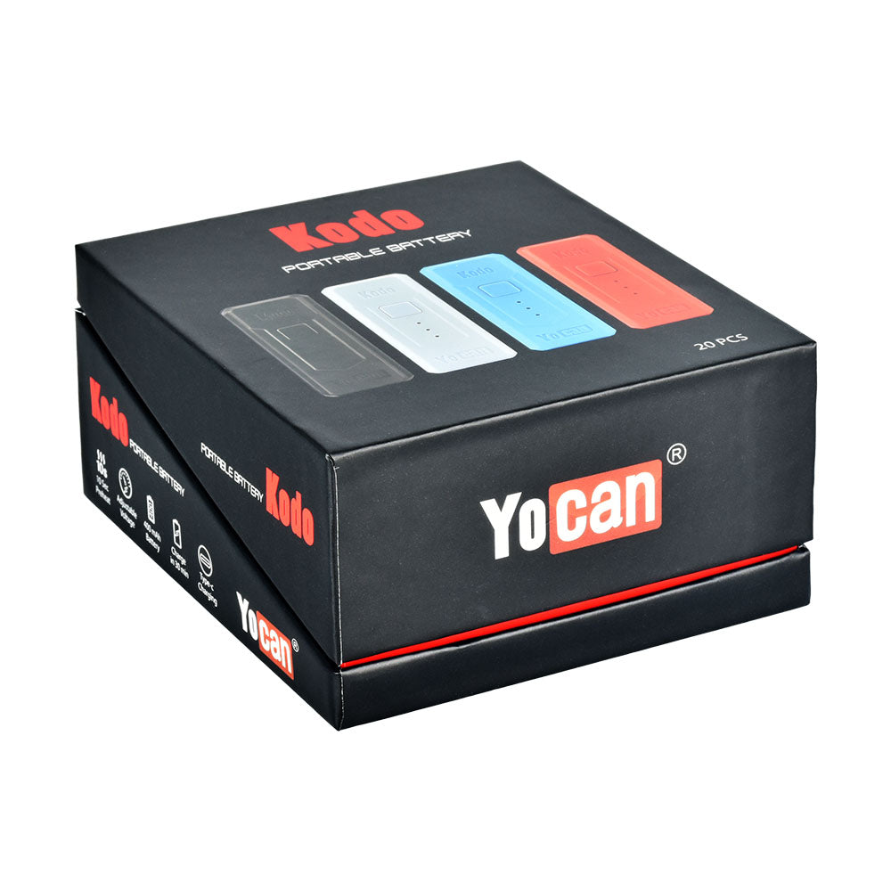 Yocan Kodo 510 Box Mod Display Box featuring assorted colors, compact design, and 400mAh battery capacity
