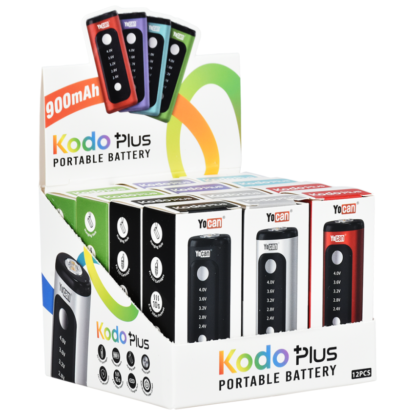 Yocan Kodo Plus Variable Voltage 510 Cart Vape Battery | 900mAh | 12ct DankGeek Yocan Kodo Plus Variable Voltage 510 Cart Vape Battery | 900mAh | 12ct DankGeek
