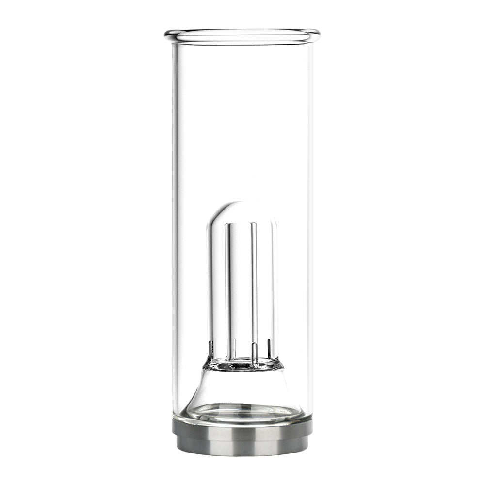 Yocan Pillar Clear Borosilicate Glass Mouthpiece for E-Rigs, Front View on White Background