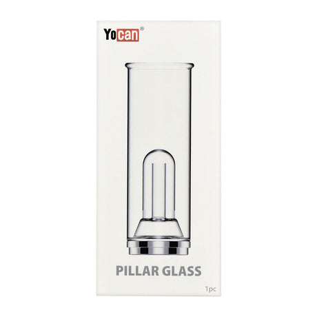 Yocan Pillar Replacement Glass Mouthpiece for E-Rigs, clear borosilicate glass, front view on white background