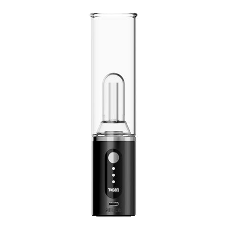 Yocan Pillar Electric Dab Rig in black, front view, 1400mAh battery, designed for concentrates
