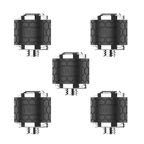 Yocan Rex E-Nail Replacement QTC Quartz Tri Coil 5 Pack, black, portable design for vaporizers