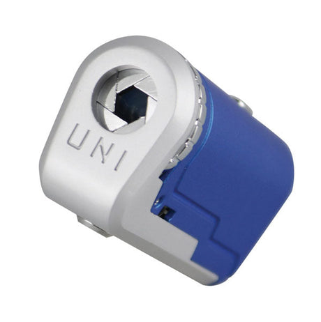 Yocan UNI Box Mod in blue, 650mAh battery, compact design, front view on white background