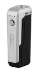 Yocan UNI Box Mod in Black and Silver, Portable Vape Battery, Side View on White Background