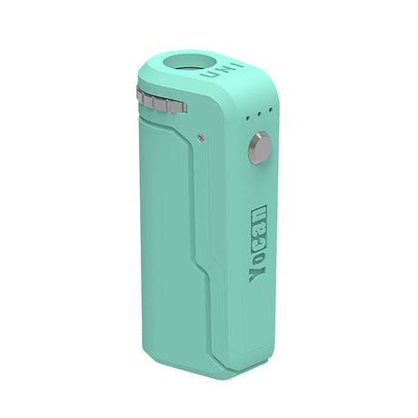 Yocan UNI Box Mod in Green, Portable Vaporizer Battery, Front View on White Background