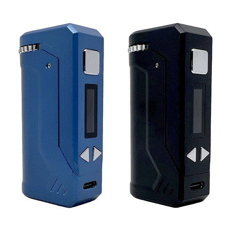 Yocan Uni Pro Plus 900mAh battery mods in blue and black, compact design, side view