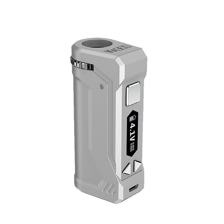 Yocan UNI Pro Box Mod in Silver - Front View with Battery Indicator, 650mAh, Portable