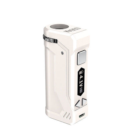 Yocan UNI Pro Universal Vaporizer in White, Compact Design with 650mAh Battery, Side View