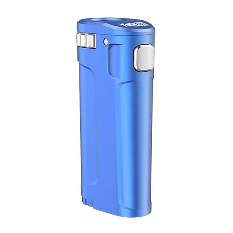 Yocan UNI Twist Universal Mod in blue, compact zinc alloy body, 650mAh battery, front view