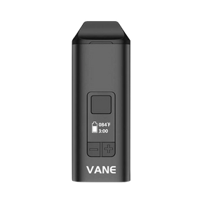 Yocan Vane Dry Herb Vaporizer in Black, Portable Design with Digital Display - Front View