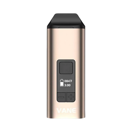 Yocan Vane Dry Herb Vaporizer in Champagne, Compact Design with Digital Display, Front View
