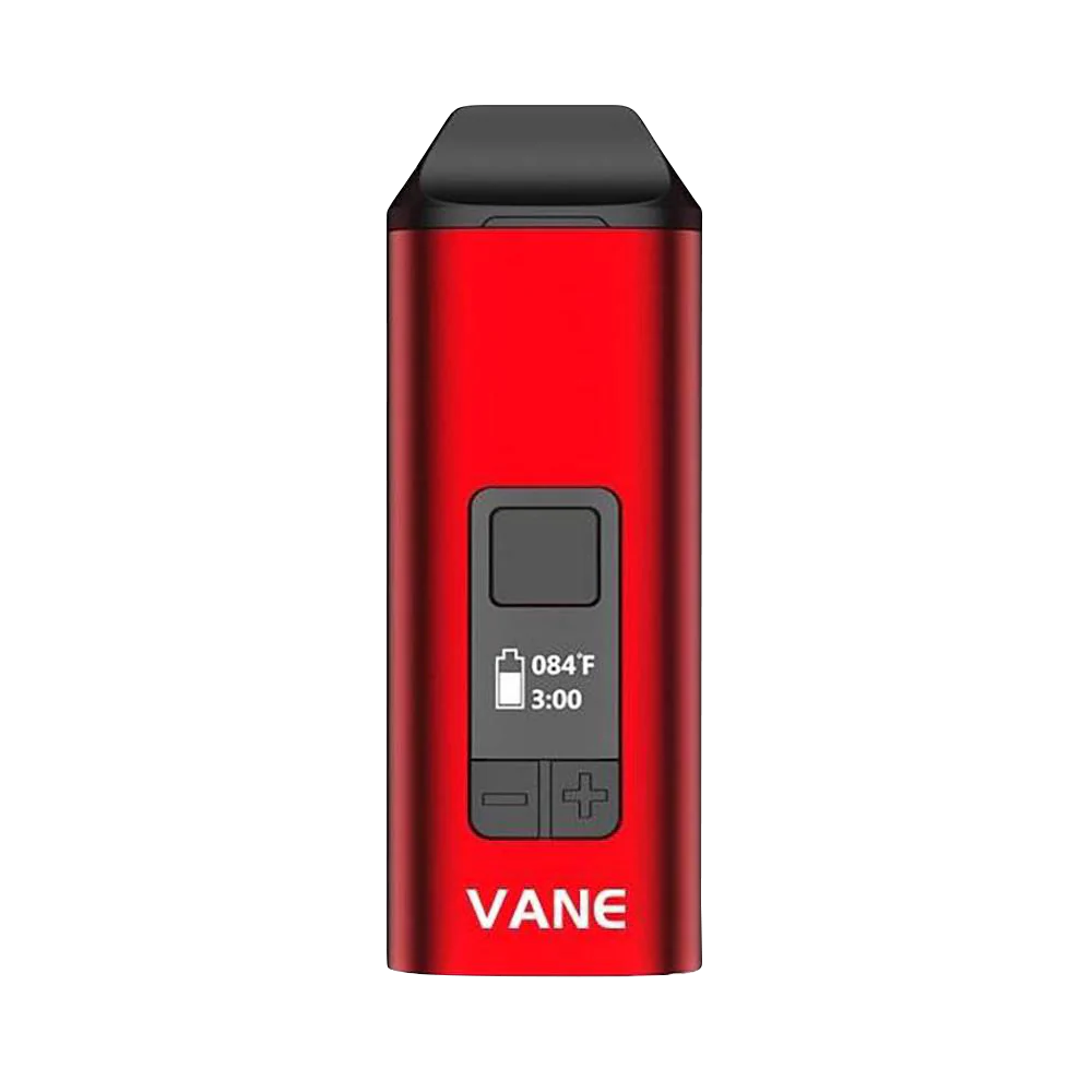 Yocan Vane Dry Herb Vaporizer in Red, Portable Design with Digital Display - Front View