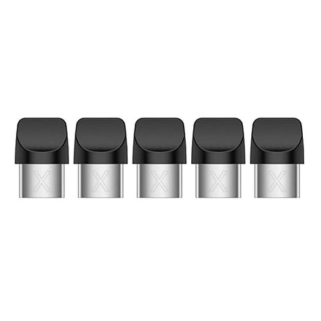 Yocan X Pod Replacement Pods with Mouthpieces in black, 5 pack, front view, for vaporizers